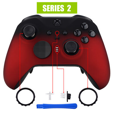 Custom Shadow Red Faceplate Front Housing Shell for Xbox One Elite 2 Controller