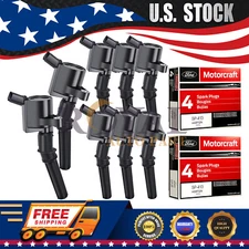 Ignition Coils DG508 & Motorcraft Spark Plugs SP413 for Ford F-150 Mustang 4.6L