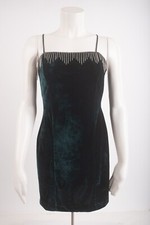 Zara Womans Mini Dress Size L Green Velour Evening Cocktail 0387/192 NWT