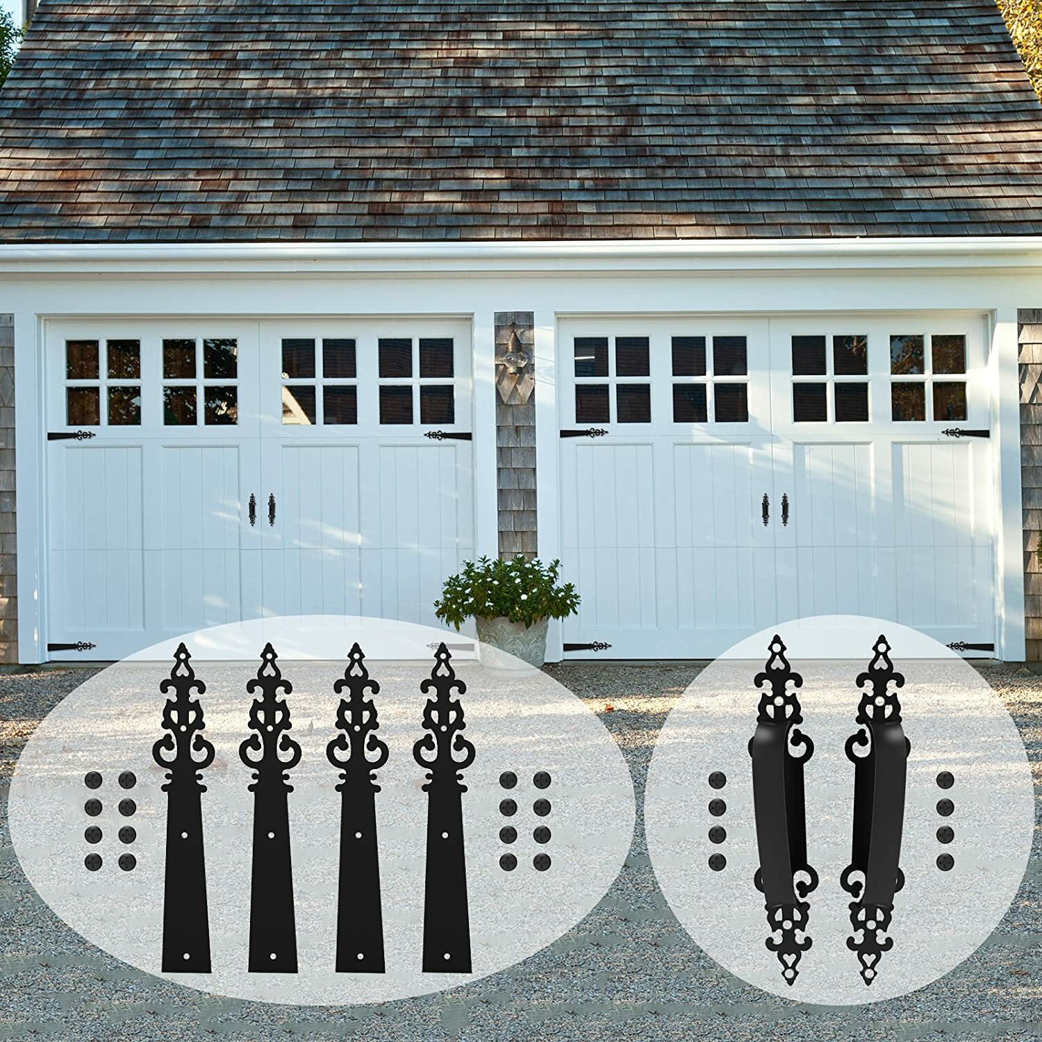 CCJH Decorative Garage Door Accents Handle Hinge Sliding Doors Hardware