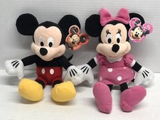 Disney Mickey  Minnie Mouse Small Stuffed Plush 10" New With Tags