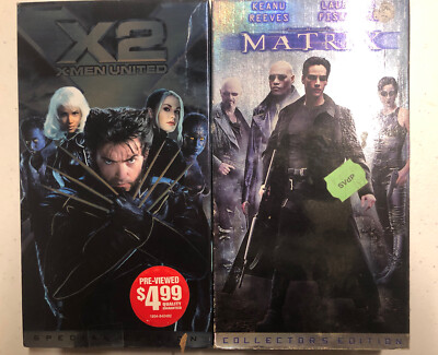 MARVEL VHS LOT (2) X-MEN UNITED & Matrix (Kevin Reeves)