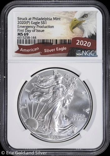 2020-(P) American Silver Eagle NGC MS 69 | FDOI Emergency Production