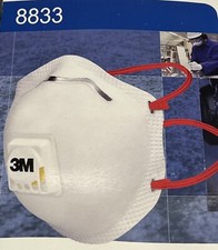 3M™ Disposable Respirator FFP3 Valved 8833 Box of 10 Masks