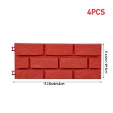 4 Pack Stone Effect Garden Grass Edging Lawn Picket Border Plastic Plant Fence