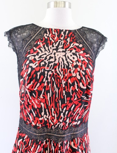 Tadashi Shoji Ariel Embroidered Lace Fit and Flare Evening Cocktail Dress Red 10 - Picture 8 of 10