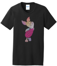 Women's Piglet Winnie the Pooh T-Shirt Ladies Tee Shirt S-4XL Bling Crew Neck