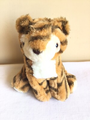 Vtg A Hug-Me-Home Collectible Orange Black Tiger Plush Stuffed Animal Toy 9''H