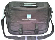 Classic Black Nylon 16" Laptop Shoulder Messenger Bag, Branded
