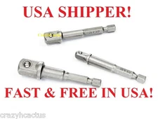 Socket Holder Power Extension Bit Set 1/4" 3/8" 1/2" 3 Piece Set Cordless Drill