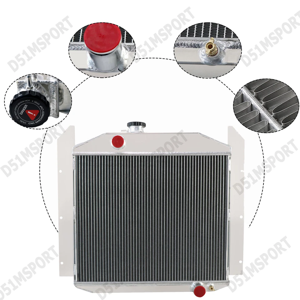 Radiador de aluminio de 4 filas para Studebaker Commander 1949-1952 2R5 2R6 2R10 2R11 Foto 4 de 4
