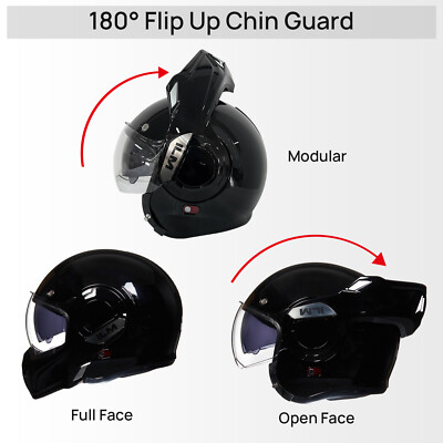 ILM Vintage Full Face Modular Motorcycle Helmet Adult 180 Flip up Black DOT | eBay ILM Vintage Full Face Modular Motorcycle Helmet Adult 180 Flip up Black DOT | eBay
