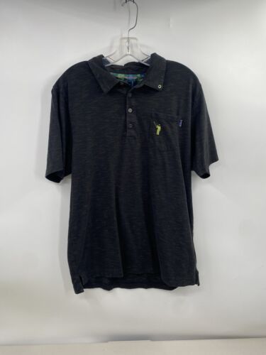 William Murray Golf Herren L Schwarz Gold Kurzarm Golf Poloshirt