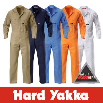 Hard Yakka Lightweight Cotton Drill Mechanic Coverall Overalls Workwear Y00030