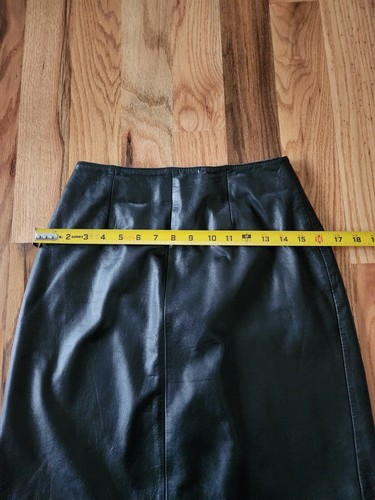 Vintage 90s Y2k 00s Size 4 Small Maxima Wilsons Leather Black Zip Mini Skirt - Picture 5 of 8