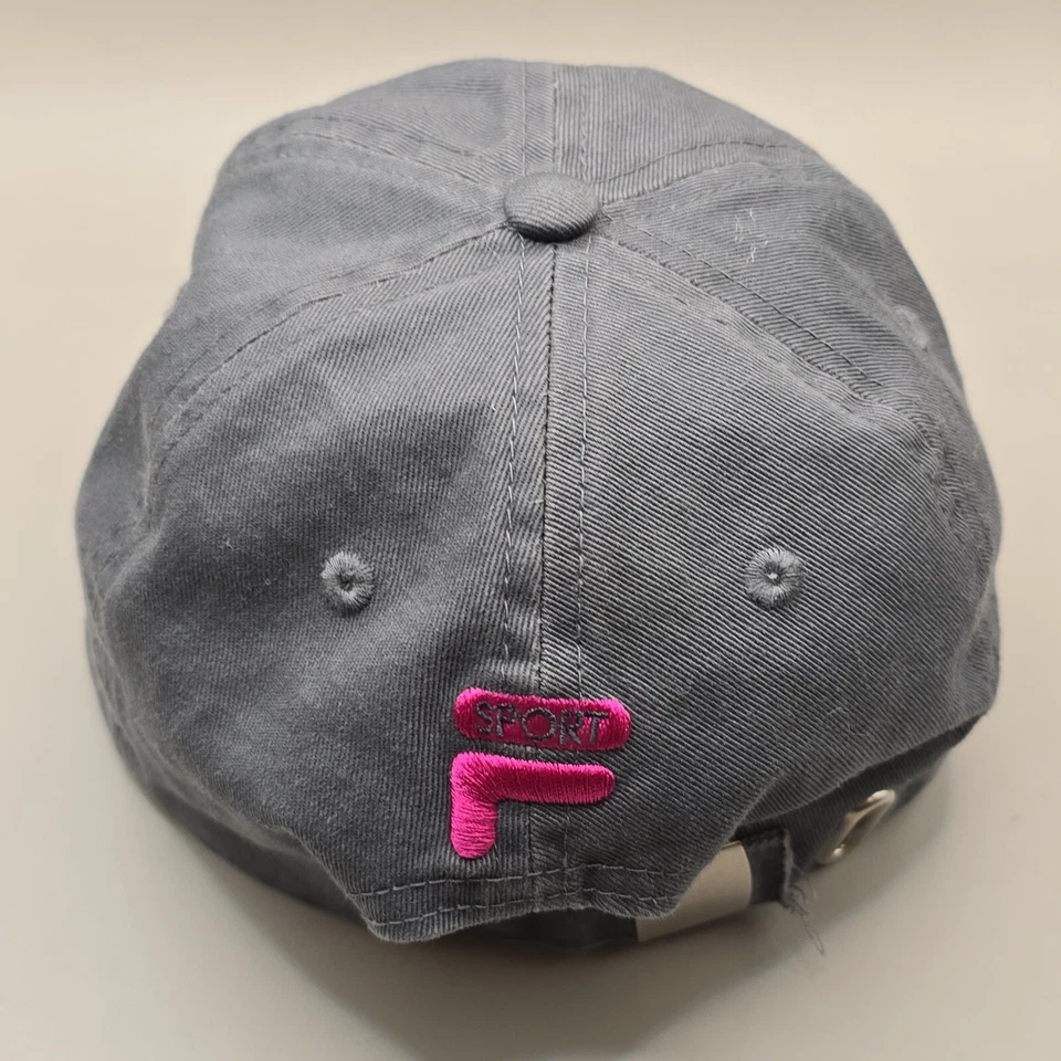 FILA Sport Gris Mujer Correa Talla Única Sombrero Gorra 100% Algodón Foto 4 de 4