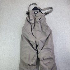 Lands' End Ski Pants Kids 12 Gray Insulated Bib Snow Salopettes Winter Gear