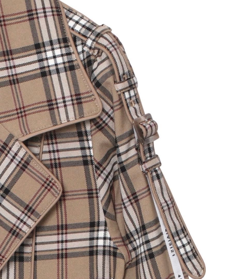 Ameri Vintage Pass Code Check Coat Beige Size M N… - image 9