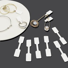 500-Pcs Blank Square Adhesive Jewelry Price Tags - White Ring Stickers for Displ