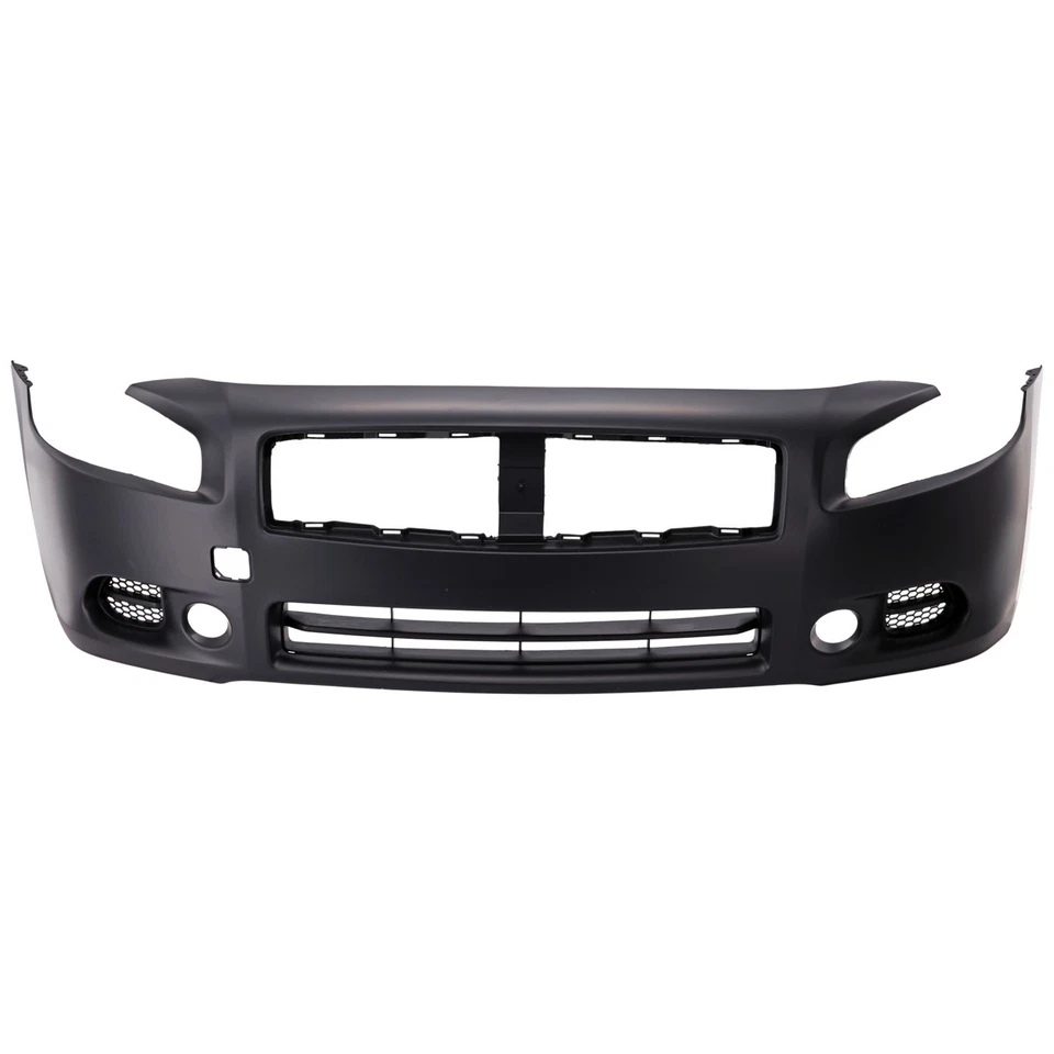 Front Bumper Cover For 09-14 Nissan Maxima S SV Models w/ Fog Lamp Holes Primed