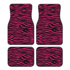 Car Floor Mats Pink Zebra Stripes Car Mats With Anti-slip Nibbs Backing Autom...