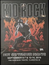 Kid Rock Concert Poster - Hot September Nights - Pine Knob, Clarkston, MI. 2019