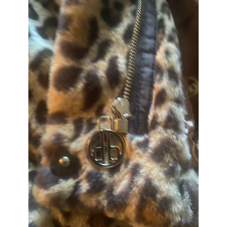 Dennis Basso Leopard Print Faux Fur Coat Women’s 2X Hooded Long Plush Jacket - Image 2 of 4