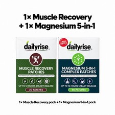 DailyRise 1x Muscle Recovery + 1x Magnesium 5-in-1 Patches Bundle