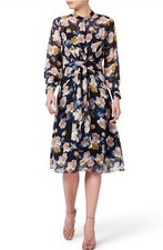 David Lawrence Keiko Silk Midi Dress Size 10 Floral Party Adjustable Slip