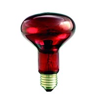 R80 INFRAROT-LAMPE Strahler IR1 Kwoka 100W E27 230V Rubin Glas