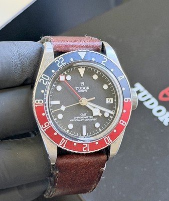Tudor Black Bay GMT 79830RB Pepsi Automatic Date Silver SS 41mm Luxury Watch