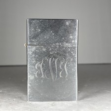 Vintage Baldwin American Vip Large Silver Table Lighter Made In Japan