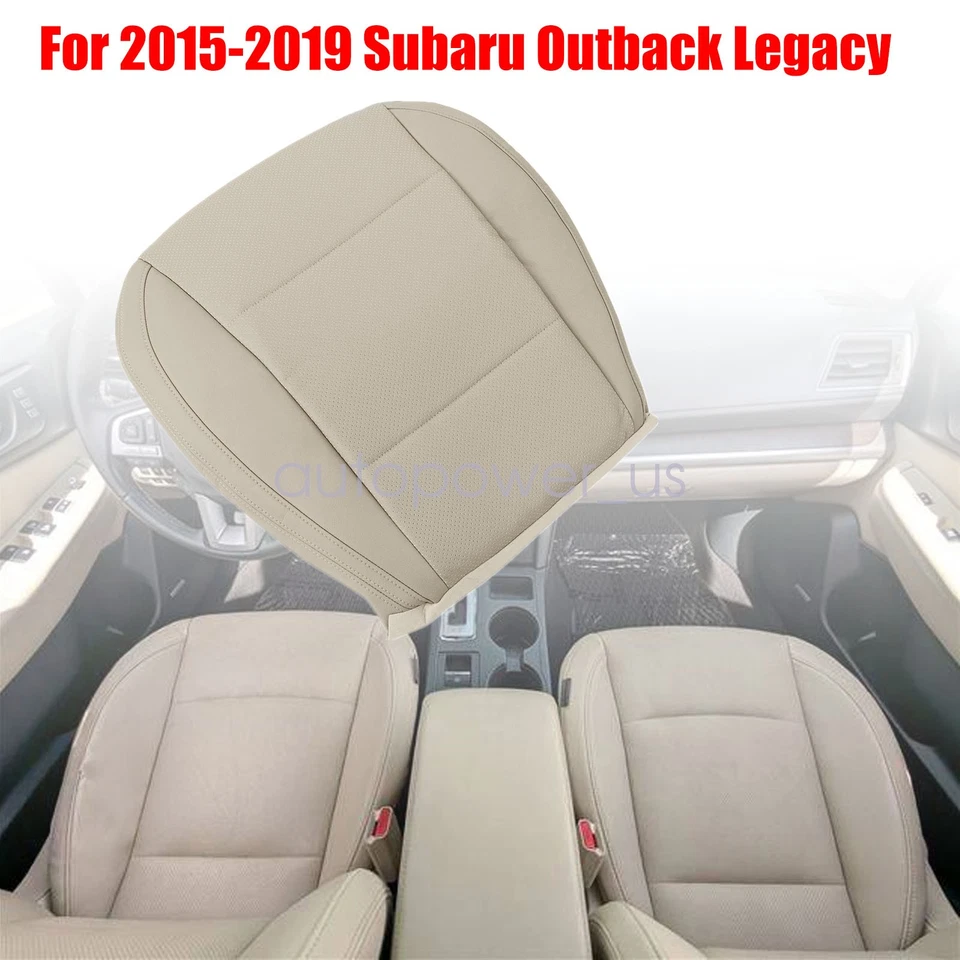 Cubierta de asiento perforada inferior de pasajero cuero tostado para Subaru Outback 2015-2019 Foto 3 de 4