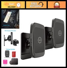 2 Pack Universal Magnetic Phone Car Mount - Stick-On Dashboard Holder for Phones