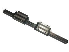 (2) THK SHS25 Linear Slide Bearing w/ 22mm Wide x 450mm Long Carbon Steel Rail.