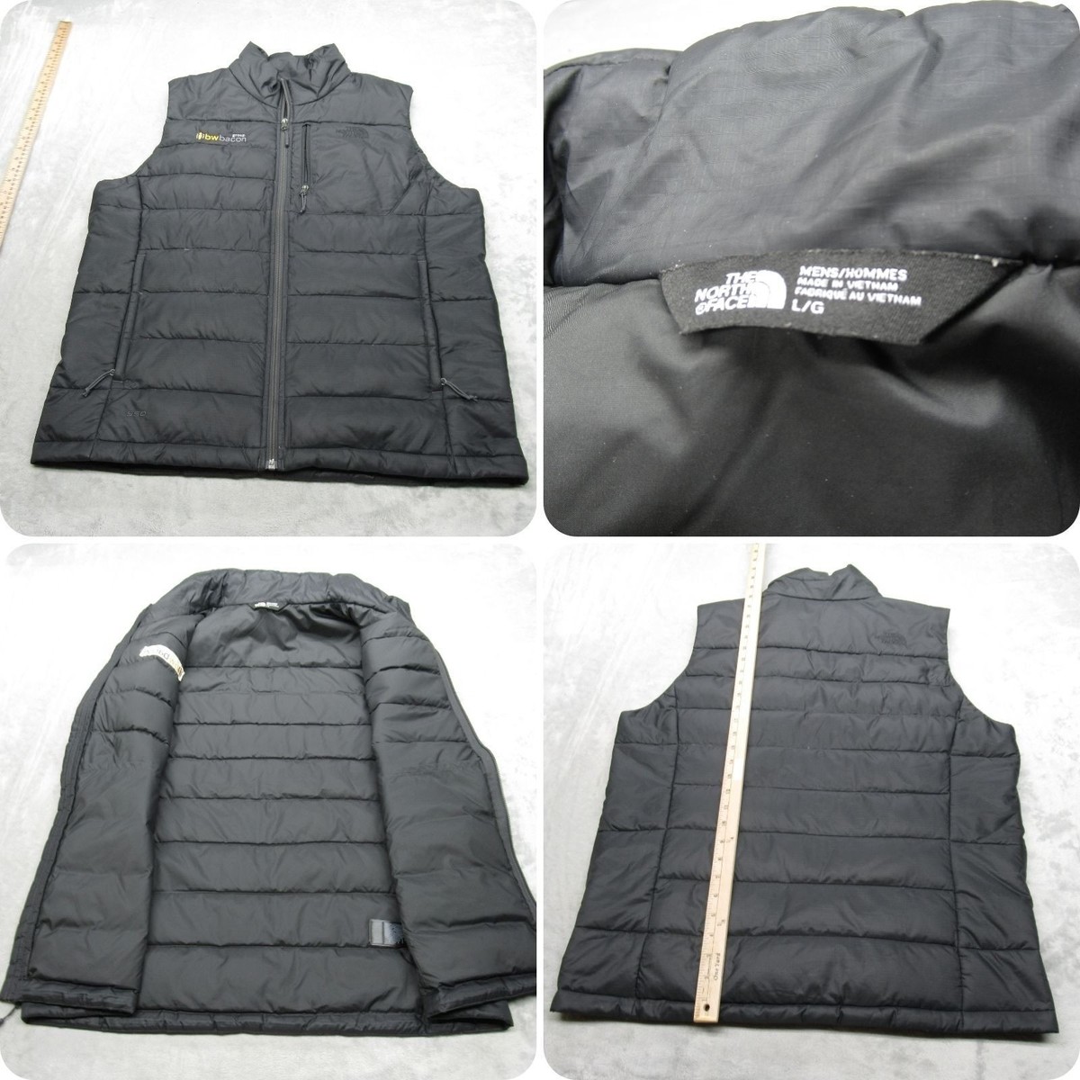 The North Face Down Vest Men Large Black 550 Fill Lightweight