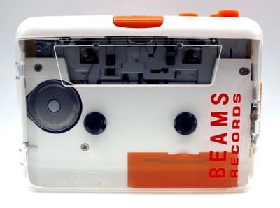 BEAMS RECORDS Stereo Skelton Cassette Player White Type-c 3.5mm headphone jack