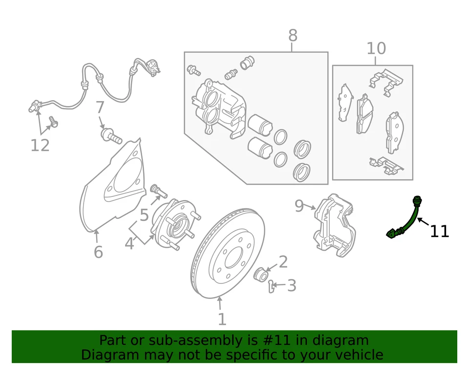 Подлинный Nissan 2004-2007 Titan Armada правый передний тормозной шланг новый от оригинального производителя - Изображение 3 из 4