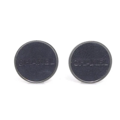 Boucles d'oreilles clips authentiques CHANEL en métal noir/argenté - 56449k - Photo 1/4