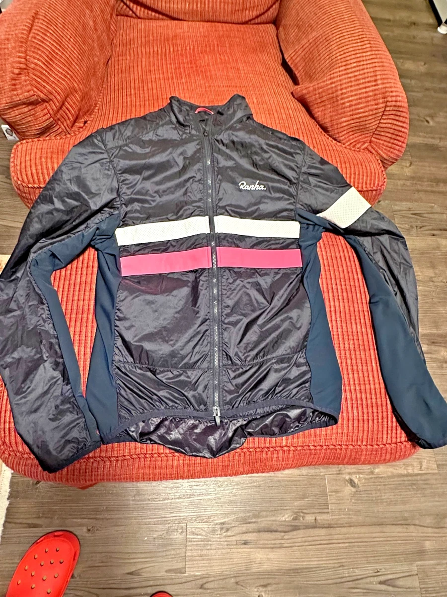 Rapha Brevet Insulated Jacket Mens Large Blue Pink Cycling Full
