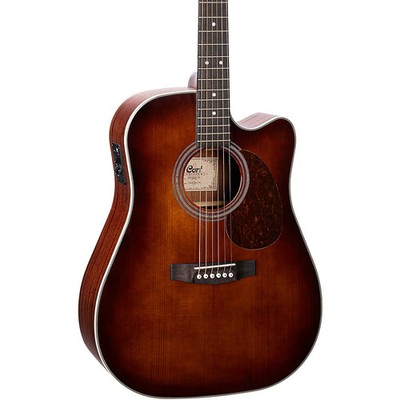 Cort MR500E MR Dreadnought Venetian Cutaway A/E Guitar Brown Burst