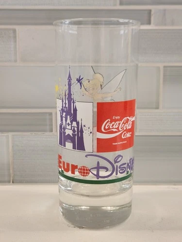 Vintage Euro Disney Tinker Bell Castle Coca-Cola Coke Drinking Glass Cup 1992