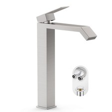 Brushed Nickle Single Hole Tall Above Counter Sink Bathroom Faucet,Single Handle