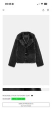 Giacca in ecopelle grigia reversibile Zara taglia XS nuova 