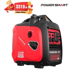 PowerSmart 2500W Inverter Portable Gas Generator, 120V, CO Detect, Outdoor Use