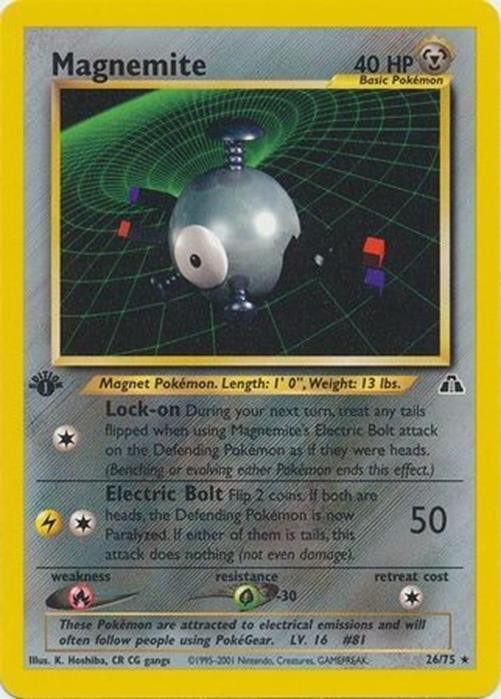 Magnemite - 26/75 - Pokemon Neo Discovery 1st Edition Rare Card WOTC LP