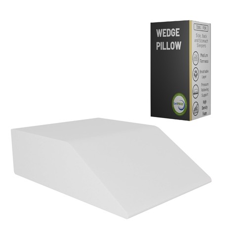 , Elevated Bed Wedge Pillow for Back Support, Acid Reflux, Leg, Neck Pain, Sn...