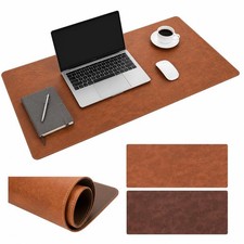 Desk Pad 27.5 x 11.8 in, Reversible Faux Leather Mat, Non-Slip