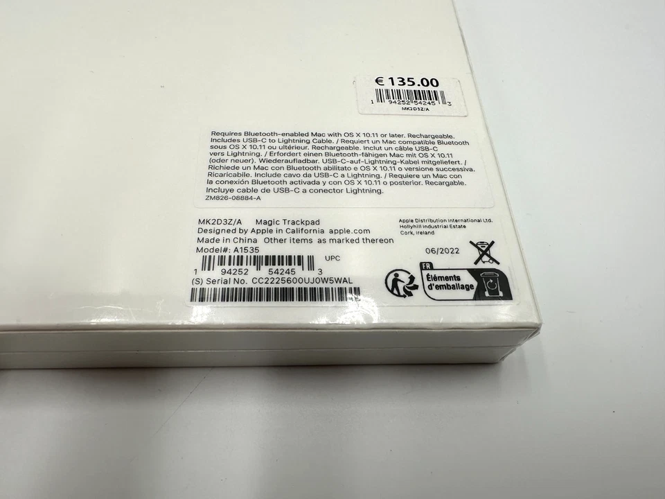 Apple Magic Trackpad - MK2D3Z/A - A1535 - Weiß - Neu OVP verschweißt - Bild 3 von 4