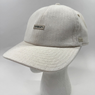 Melin A-Game Hat Ivory Off White Herringbone Tweed Golf Size Medium